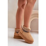 FR1 Women's Snow Boots With A Pattern Insert On A Platform Camel Avatharia | shoptok.hr