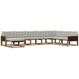 vidaXL Zunanja garnitura za sedenje 8 pcs Naravna in svetlo siva, (5000281385) | Shoptok.si