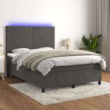  Box spring s madracem LED tamnosivi 140x190 cm baršun Cijene