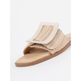 GOODIN Tweed slippers on a flat sole beige | Shoptok.si