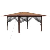 Gazebo s 4 bočne strane 4 x 4 m Bež i smeđa | shoptok.hr