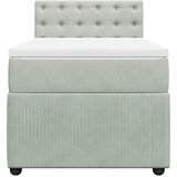  Box spring krevet s madracem svjetlosivi 90x190 cm baršunasti | shoptok.hr
