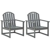 Maison Chic Vrtni stoli - Stol za vrt 2 kosa sivi trden akacijev les JS1330, (21877578) | Shoptok.si