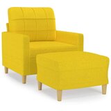  Fotelj s stolčkom za noge svetlo rumen 60 cm blago, (20910155) | Shoptok.si