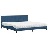  Postelja z vzmetnico modra 200x200 cm blago, (5000022780) | Shoptok.si