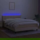  Krevet box spring s madracem LED krem 140x200 cm od tkanine | shoptok.hr