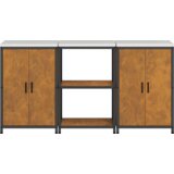  Kuhinjski set za pohranu s policom s pohranom s vratima 3 pcs Rđa 180 x 50 x 92 cm | shoptok.hr