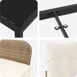  Set od 5 komada vrtne blagovaonice s jastučićima bež poli ratan | shoptok.hr