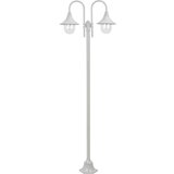 vidaXL vrtna dvostruka stupna svjetiljka od aluminija E27 220 cm bijela Cijene