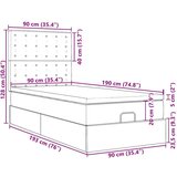 vidaXL Otomanski posteljni okvir z vzmetnicami siv 90x190cm žamet | Shoptok.si