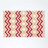 HOMESCAPES kopalniška preproga cik-cak nedrseča 100% bombaž oranžna in rumena, 50 x 80 c, (5000161246) | Shoptok.si