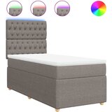  Krevet s oprugama i madracem smeđesivi 90x200 cm od tkanine | shoptok.hr
