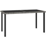vidaXL vrtna jedilna miza siva 140x70x73 cm poli ratan Cene