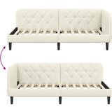  Kutni okvir kreveta Krema 90 x 190 cm Baršun | shoptok.hr