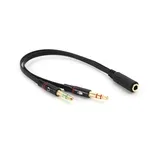 splitter 3.5mm za mikrofon I zvucnike crni