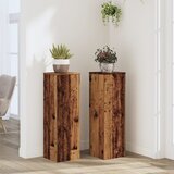 vidaXL Stojalo za rastline 2 kosa starinski les 25x25x80 cm inž. les | Shoptok.si