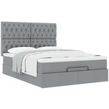 vidaXL Otomanski posteljni okvir z vzmetnico siv 140x190 cm blago | Shoptok.si