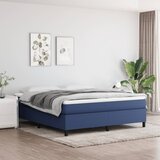 vidaXL Box spring postelja z vzmetnico modra 160x200 cm blago Cene