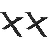 vidaXL noge kavne mize v obliki črke x 2 kosa črna 70x(30-31) cm jeklo | Shoptok.si