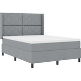 vidaXL Box Spring postelja z vzmetnico in LED svetlobo siva 140x190 cm tkanina, (22049723) | Shoptok.si