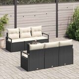  Set sofe s jastukom 7 pcs Crna i Krema poliratan | shoptok.hr
