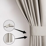 Restilo zasłona BLACKOUT kolor jasny beżowy szarfa upinająca styl klasyczny taśma materiał blackout 140x300 | shoptok.hr