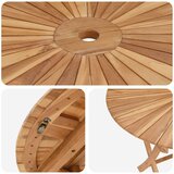  Preklopni vrtni stol Prirodna Ø 110 x 75 cm Čvrsto teak drvo | shoptok.hr