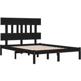  Posteljni okvir črn iz trdnega lesa 200x200 cm, (20685024) | Shoptok.si