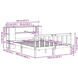 vidaXL Krevet s regalom za knjige bez madraca 140x200 cm od borovine | shoptok.hr