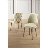 Hanah home set trpezarijskih stolica Leja 4 kom, krem tkanina Babyface, hromirane metalne noge | Eponuda.com