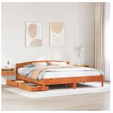 vidaXL okvir kreveta bez madraca voštano smeđi 200x200 cm od borovine | shoptok.hr