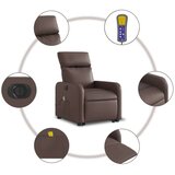  Električni masažni naslonjač na podizanje od umjetne kože smeđi | shoptok.hr