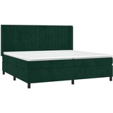  box spring s madracem LED tamnozeleni 200x200 cm baršun | shoptok.hr