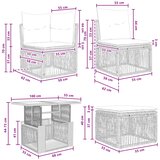  Sjedeća garnitura za vrt 6 kom. Siva poliratan 100 x 55 x 73 cm | Shoptok.si
