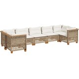  7-dijelni set vrtnih sofa od poliratana s jastucima bež 63.5 x 63.5 x 62 cm | Shoptok.si