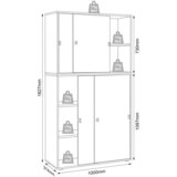 MID.YOU Arhivska Omara Salia B100, Bela, Barva Hrasta | Shoptok.si