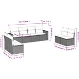  8-dijelni set vrtnih sofa od poliratana s jastucima crni | shoptok.hr