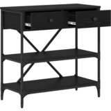  Konzolni stol crni hrast 75x34.5x75 cm obrađeno drvo | shoptok.hr