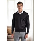 Dewberry 38804 Mens V Neck Knit Sweater-BLACK Cijene
