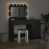  Toaletni stol s zrcalnim svjetlima 2 pcs Crna Konstruirano drvo | Eponuda.ba
