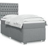vidaXL Box spring postelja z vzmetnico svetlo siv 100x200 cm blago Cene