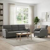  Set sofe 2 pcs Tamnosiva Baršun - Tamnosiva 1 sjedalo + trosjed | shoptok.hr