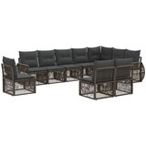 vidaXL Vrtna sedežna garnitura 10 pcs Siva in temno siva poli ratan, (5000272633) | Shoptok.si