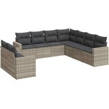  9-dijelni set vrtnih sofa od poliratana s jastucima svjetlosivi | Eponuda.com