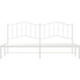Metalni Kovinski posteljni okvir z vzglavjem bel 193x203 cm | Shoptok.si
