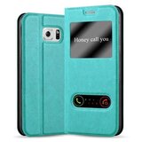 Cadorabo Ohišje, združljivo z Samsung Galaxy S6 v mint turquoise - Zaščitni ovitek z magnetnim zapiranjem, stoječo funkcijo in 2 okencema za gledanje, (20563358) | Shoptok.si