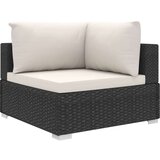  8-dijelna vrtna garnitura od poliratana s jastucima crna - Crno-bijelo 8 | shoptok.hr