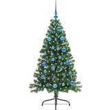 vidaXL Umjetna preddekorirana božićna jelka Zelena 150 cm PVC | Shoptok.si