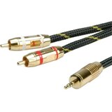 Roline 11.09.4276 utičnica audio priključni kabel [1x 3,5 mm banana utikač - 2x muški cinch konektor] 5.00 m crna/zlatna Cijene
