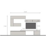LC Mobili Moderna siva TV zidna jedinica s viseim ormariima INFINITY 2.0 900040 | shoptok.hr